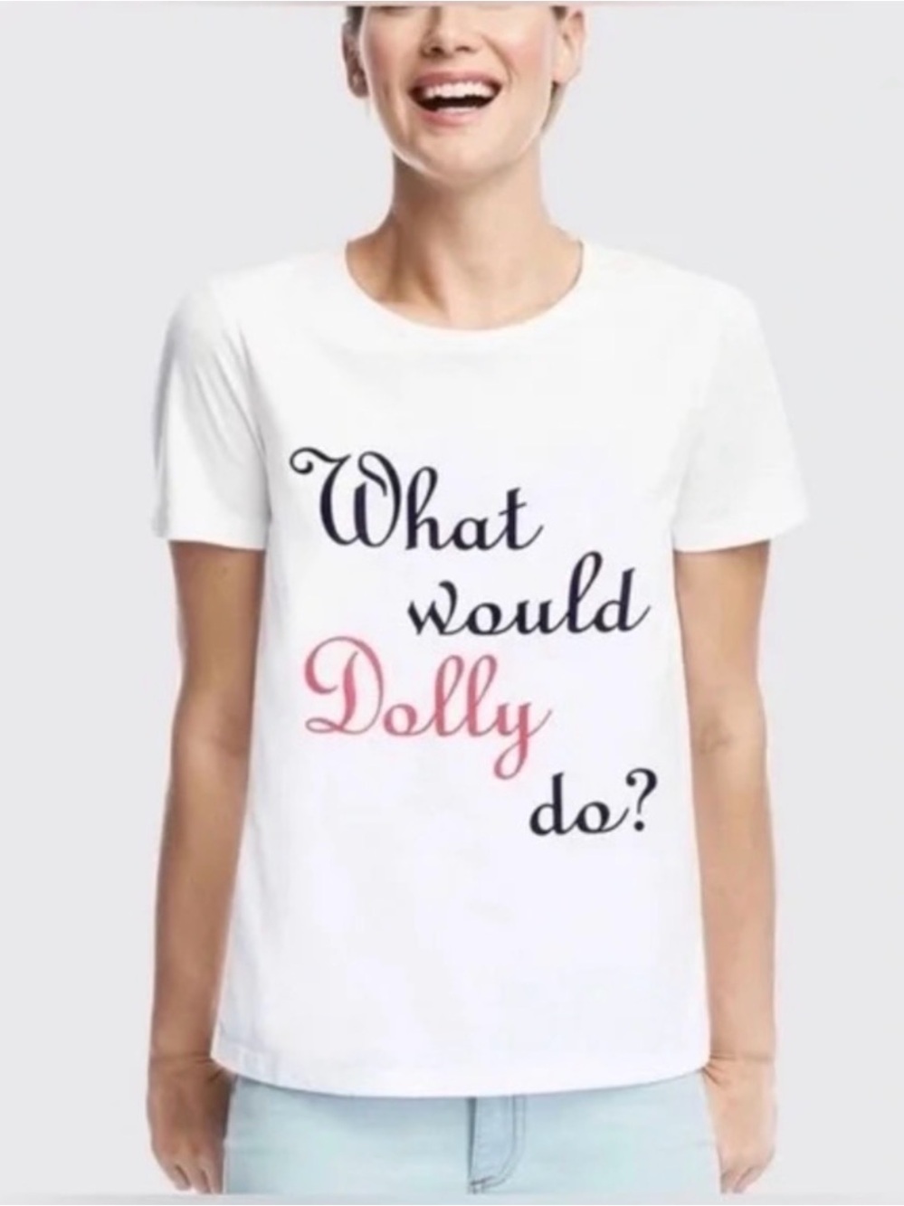 Draper James White WHAT WOULD DOLLY DO tee